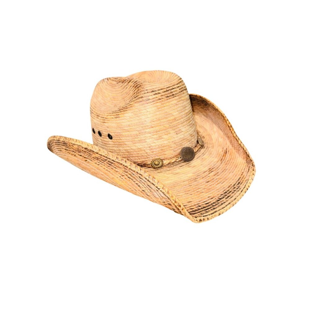 Lone Star Western Straw Cowboy Cowgirl Chic Western Hat Concho Band 22 Inch Boho